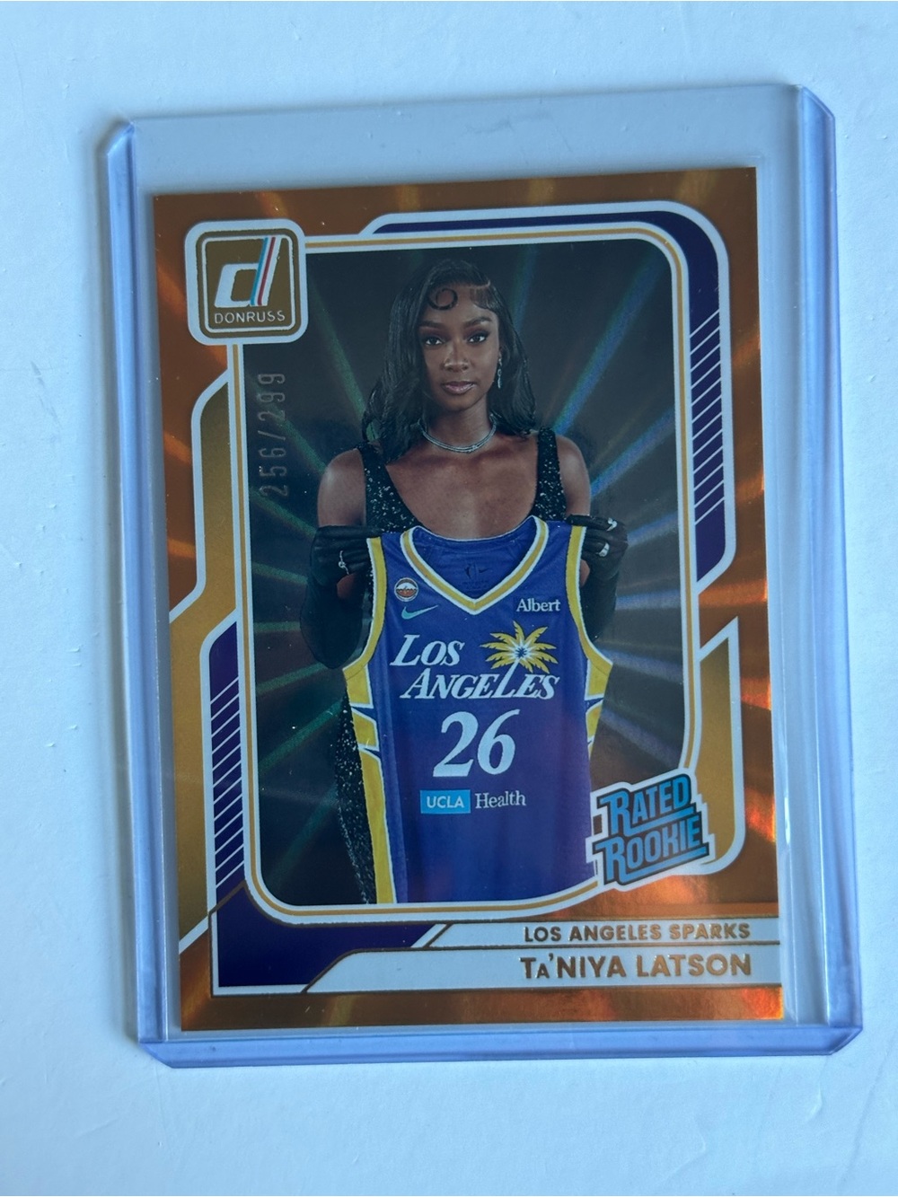 Donruss Ta'Niya Latson Los Angeles Sparks Card 256/299 - Orange Laser